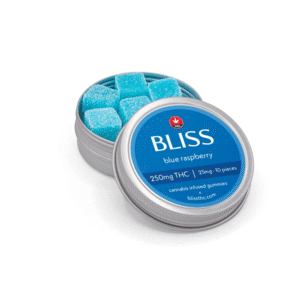 Home Bliss Gummies Blue Raspberry 250mg THC